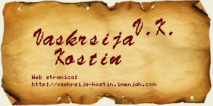 Vaskrsija Kostin vizit kartica